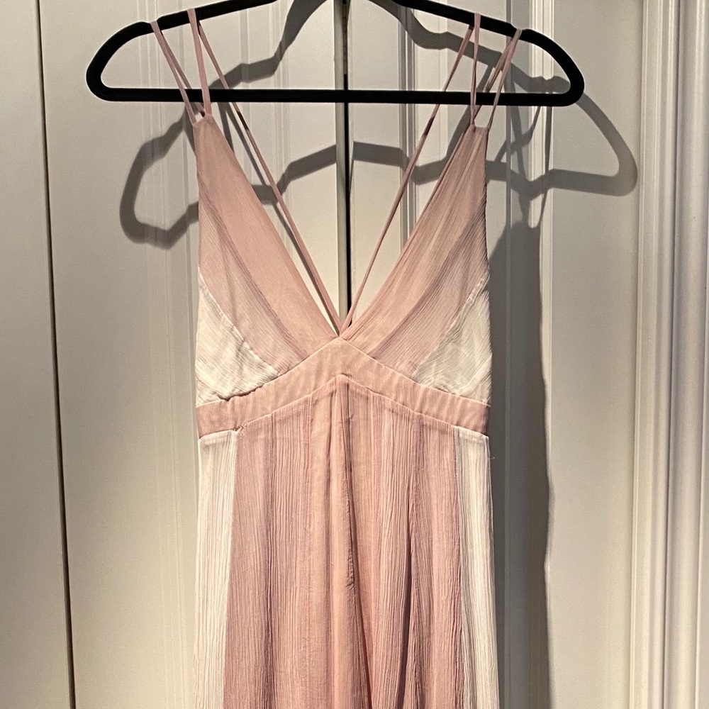 Gorgeous blush multi-tone stroppy maxi dress